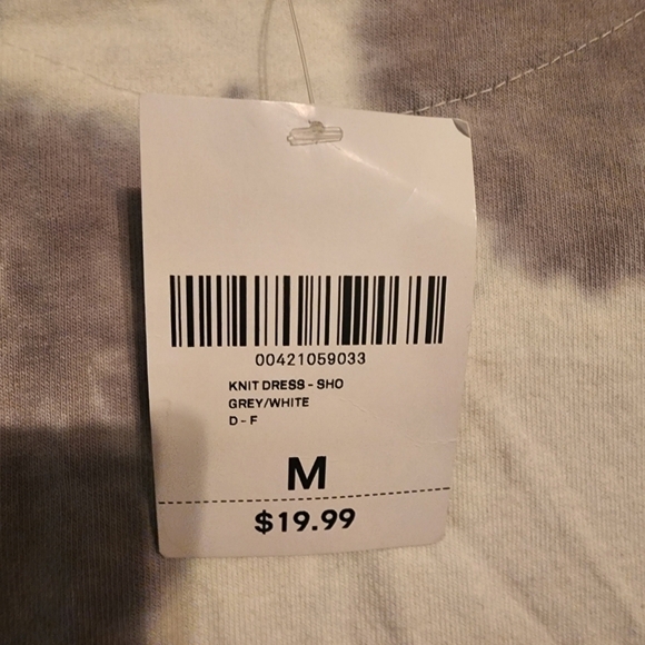 Forever 21 White & Gray Tie Dye Back Out Mini Dress Size M NWT - Picture 3 of 10